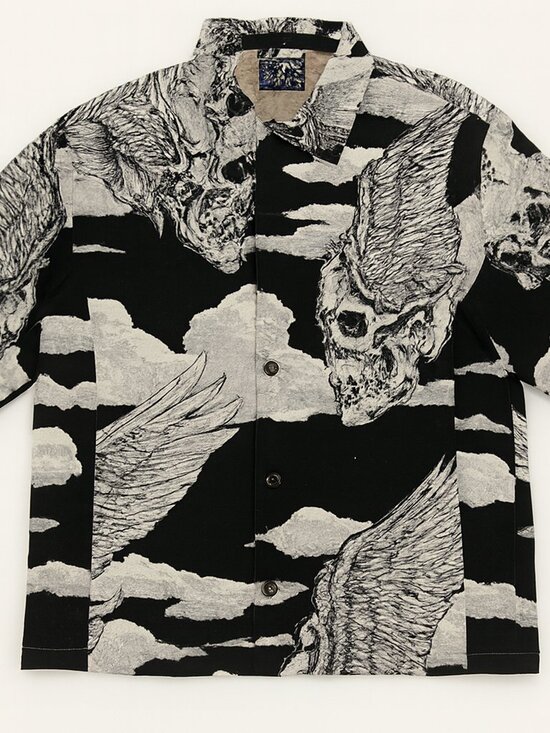 Rebel Vengeance Other - Rebel Vengeance Winged Skull Tapestry Jacket, Gothic Designer Streetwear Art